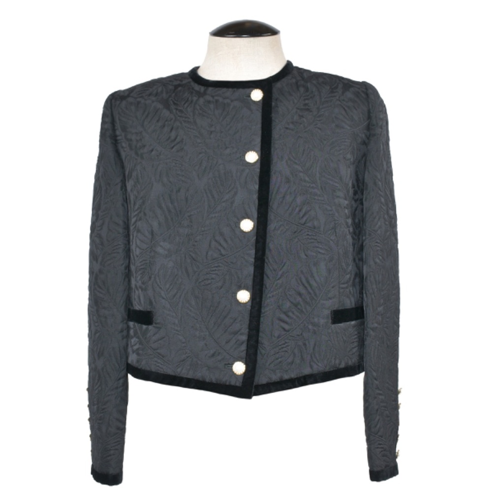 LOUIS FERAUD Vintage Textured Cropped Jacket US 10